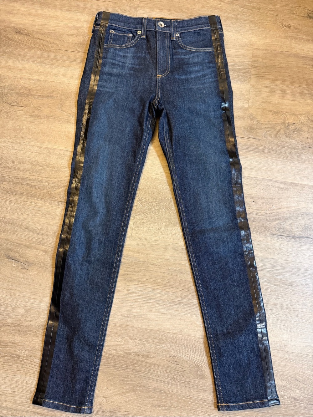 Rag & Bone High Rise Skinny Jeans Size 25 Tuxedo Stripe